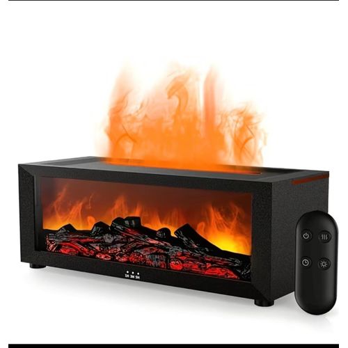 7-Color Fireplace Humidifier Wall-Mounted Fireplace Air Diffuser Humidifier with 7 Adjustable Colors, USB Plug, 10 Modes, Ideal for Home, Bedroom, Office, And Yoga