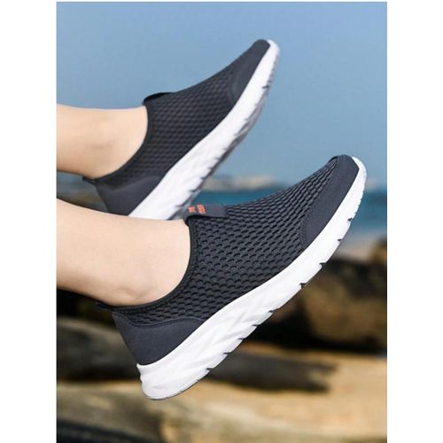 Women's Slip-On Casual Sneakers Lightweight Comfortable Non-Slip Walking Work Shoes - Black