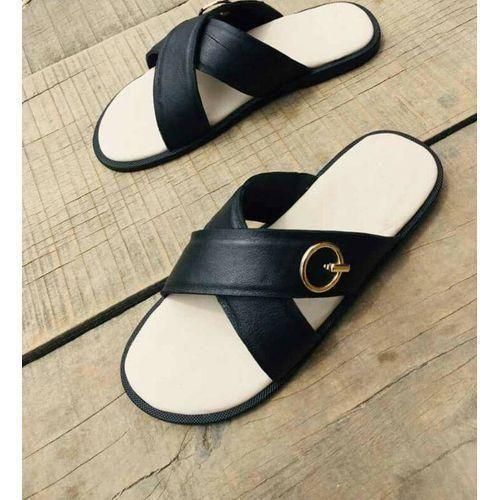 Men Leather Pam Slippers