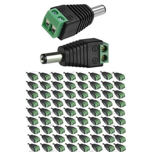 100 Pieces 2.1 X 5.5mm CCTV Camera DC Power Male Connector Plug