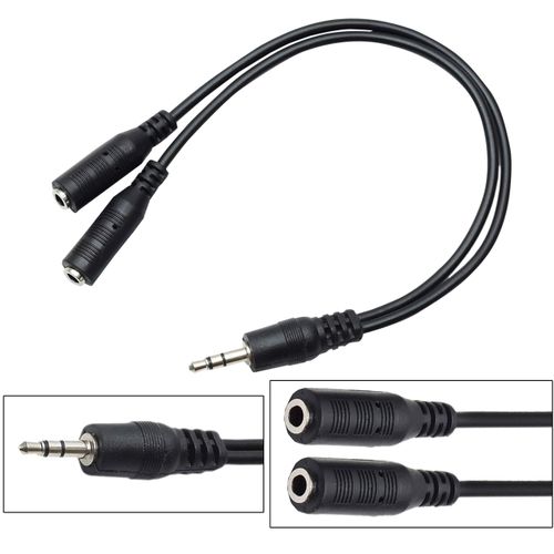 3.5mm Male Aux to 3.5mm Female Audio & Mic Combo Jack Y Cable for Laptop/PC Tablets, Headphones, MP3 Player