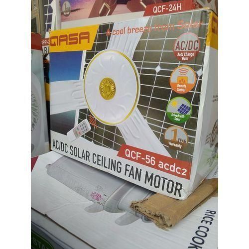 Qasa Solar Ceiling Fan AC/DC , Long Blade