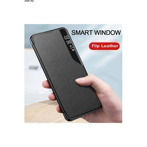 Leather flip case for infinix hot 60 pro plus - black