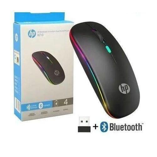 W10 Wireless and Bluetooth Rechargeable Mouse with Led Light