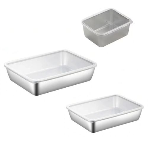 3 PCS Serving Trays Dish With Cover Kitchen Organizer Food