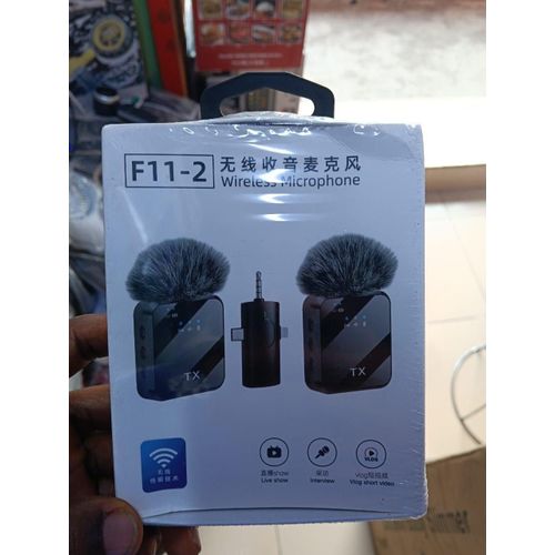F11-2 Dual Wireless Microphone System – Compact Lavalier Mic for Live Show, Interview & Vlog