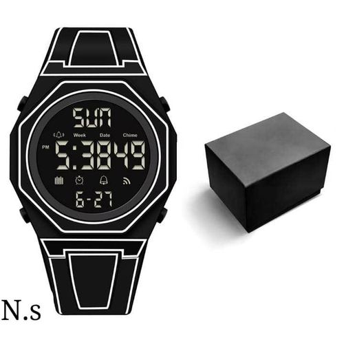 Stylish Designer Exclusive Black Digital Strap Mens Wrist Watch