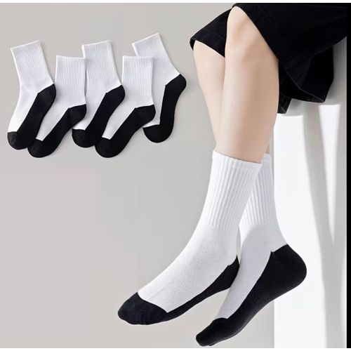 6 Pairs black white unisex socks breathable Ankle sneakers men socks for all occasions and back to school socks