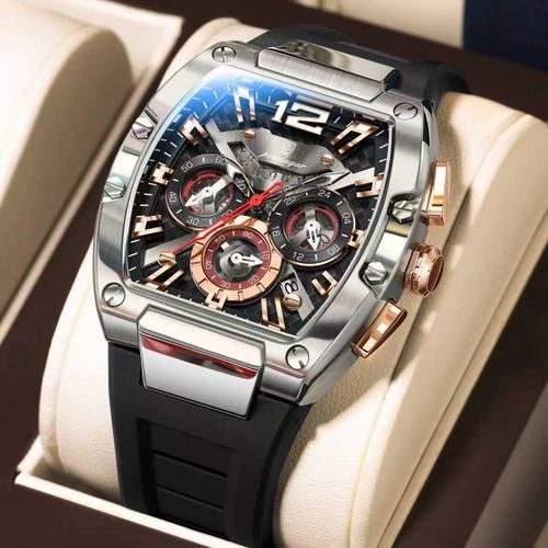 Elegance Sophisticated Black Chronograph Quality Analogue Designer Wristwatch