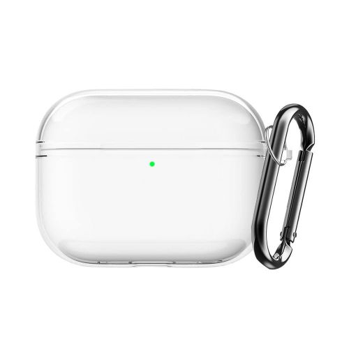 Transparent TPU Earbud Protective Case For AirPods Pro 2 / 1 with Carabiner