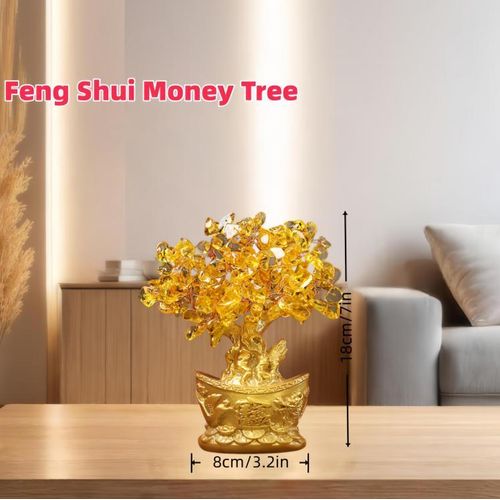Feng Shui Money Tree Office Home Table Feng Shui Decoration Crystal Money Tree for Wealth and Good Luck