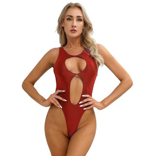 2023 Jumpsuit Overalls For Womens Nylon Glossy Bodysuit High Cut Tight Monokini Summer Swimsuit Party Female Romper Swimwear