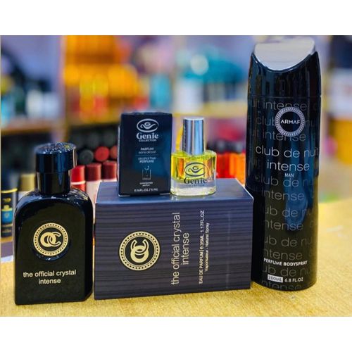 Official Crystal Intense 35ml And Club La Nuit Body Spray 200ml With Oil