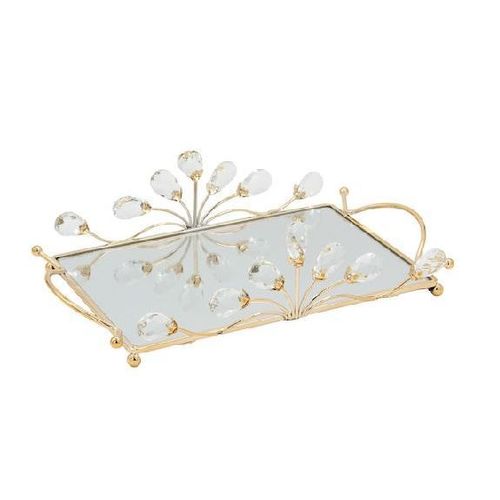 Rectangle crystal decorative vanity tray