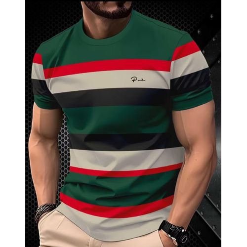 Men Shortsleeve Stripped Tshirt-Multicolour