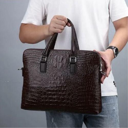 Professional Alligator-Texture Business Travel Messenger Bag - Heritage & Vintage Elegance.