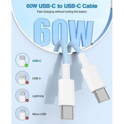 Type Z USB-C Type-C To Typec Cord For Fast Android, Samsung, MacBook iPhone 15 16 17 18 pro max BRAIDED 1.5METERS