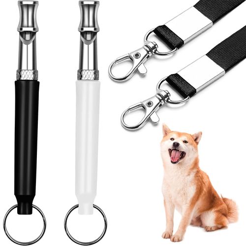 2 Pack Adjustable Ultrasonic Dog Training Whistle, Portable Pet Sound Training Tool