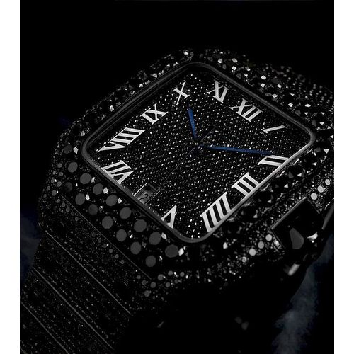 Very Icy Powerful Black Stone Unisex Men's Rugged Wrist Watch For Rugged Men