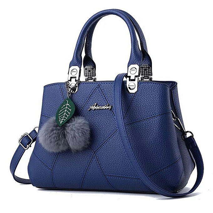 Aimily Leather Handbag With Leaf Charm - Blue | Jumia.com.ng