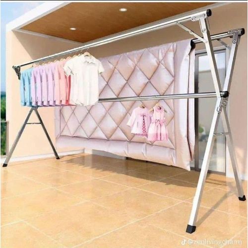 X-Shaped Clothesline Indoor Outdoor Foldable Laundry Dryer
