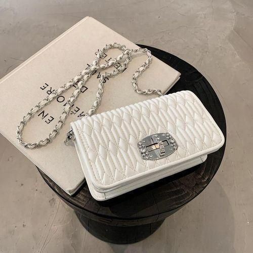 Luxurious White High Quality Trendy Ladies Bag - Latest trending Leather Cross body bag with Chain Strap For Classy Ladies & Confident Women