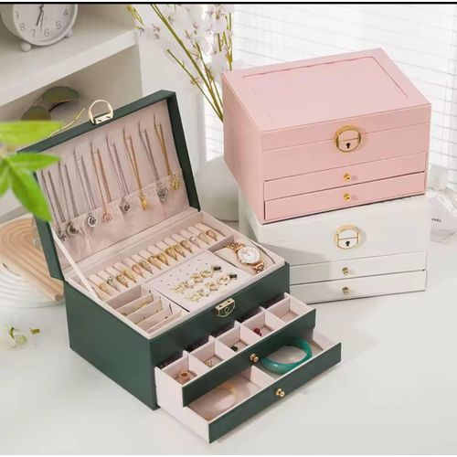 3 LAYER Multi-Functional Storage Box Earring And Jewelry Preservation Box Special Storage Box For Ladies JEWELRIES