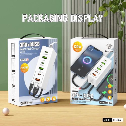 120W Multi Port USB Power Strip Fast Charging Type C Charger Socket Adapter For iPhone Samsung Xiaomi UK Plug Wall Charger USB extension socket
