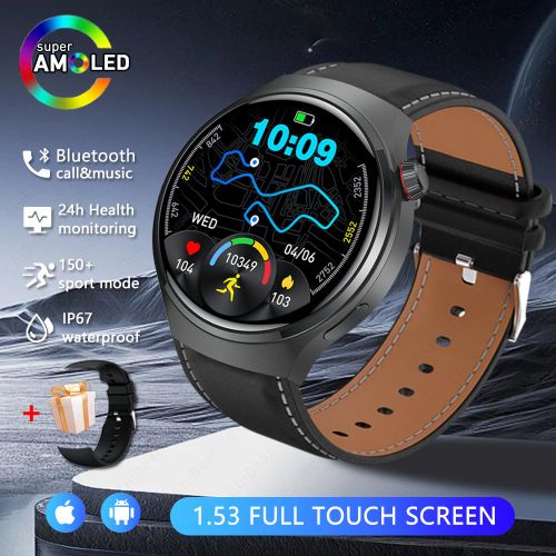 2026 New Pro Smart Watch Men's GPS Tracker AMOLED 360*360 HD Screen Heart Rate 100+Sports Mode Bluetooth Call SmartWatch Women