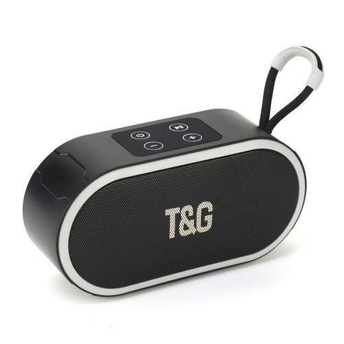 TG689 Bluetooth Speaker Outdoor Portable Card FM Radio BT TWS Fabric Heavy Subwoofer Small Sound Wireless Speaker BLACK