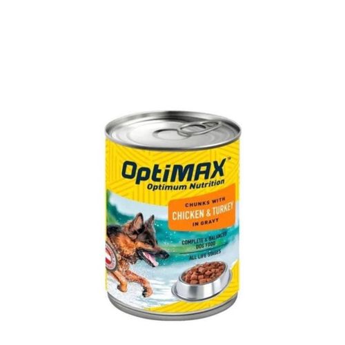 Optimax Optimum Nutrition Chunks with Chicken & Turkey in Gravy - 415g tin can ( x1 pcs )