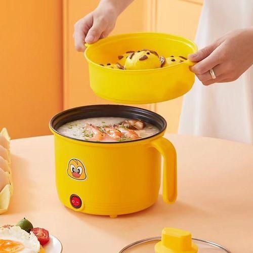 1.8L Multifunctional Electric Cooker with Steamer Mini Portable Hot Pot, Rice & Noodle Cooker, Non-Stick, Dorm & Small Kitchen Friendly