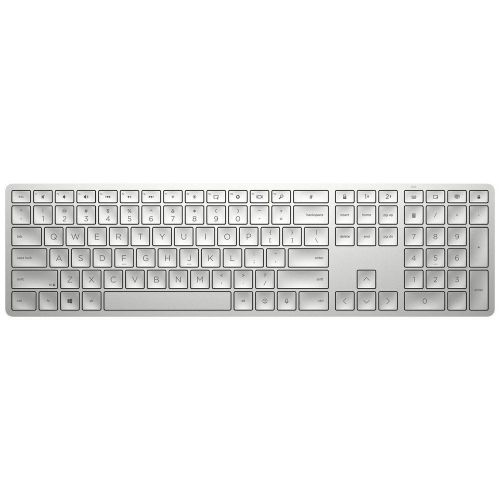 970 Programmable Wireless Keyboard (Silver) - Bluetooth & 2.4 GHz Wireless Multi-Device Connectivity - USB-C