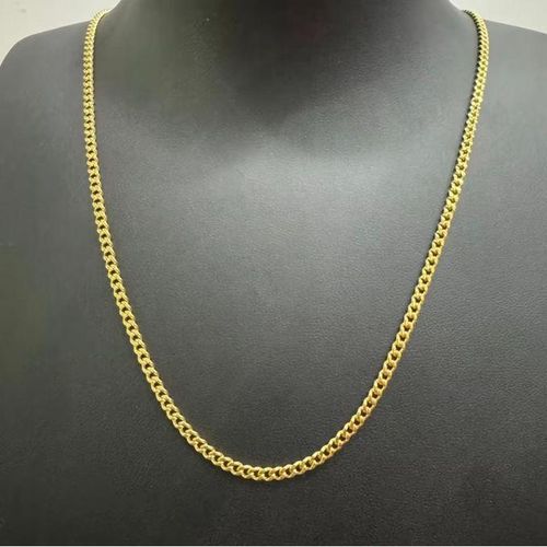 Stainless Steel Cuban Link Gold Chain Necklace