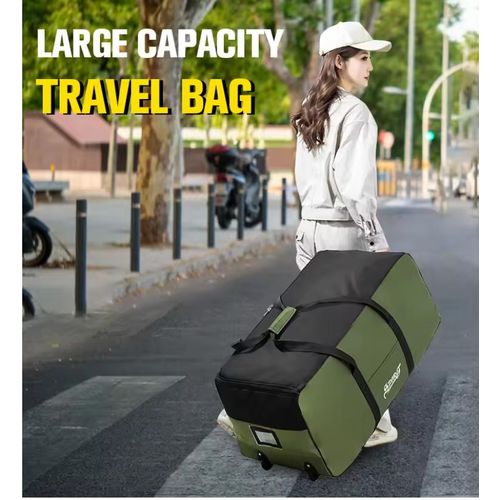 Large Oxford Wheeled Travel Duffel Bags - Foldable, Waterproof Trolley Suitcases