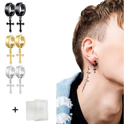 Men's Women Stainless Steel Non Pierce Punk Clip Magnetic Earring For Guys Earring