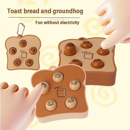 Handheld Cartoon Mole Bounce Toy, Mini Stress Relief Keychain, Cute Squeeze Play Toy, Ideal Gift for Birthday, Festival & Party