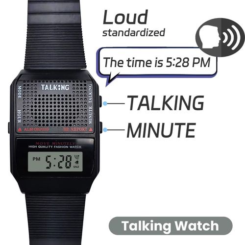 Super Sophisticated Talking Rubber Wrist Watch For Rugged Men