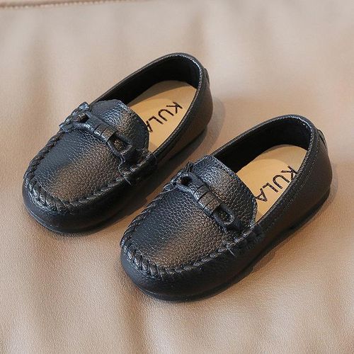 Leather Baby Boy Shoes- Black