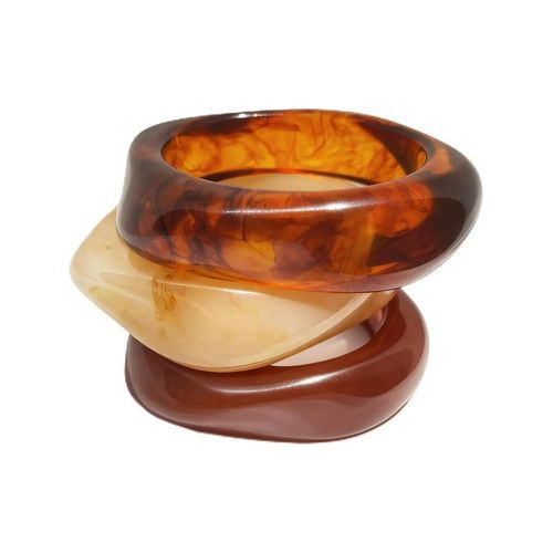 Unique Acrylic boho bangles-3pcs