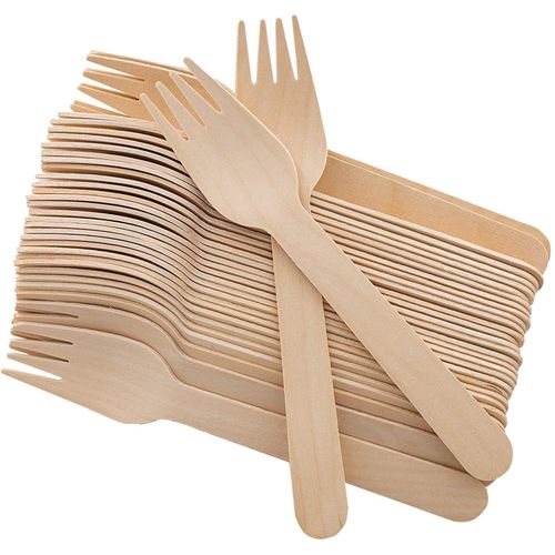 100PCS Wooden Feeding Forks
