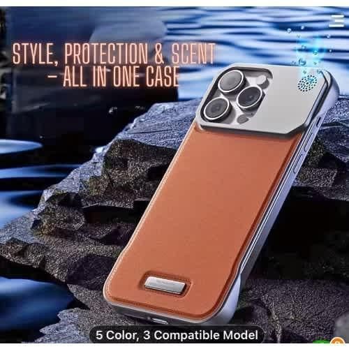 Premium Aluminum Leather Phone Case For IPhone 15 Pro Max