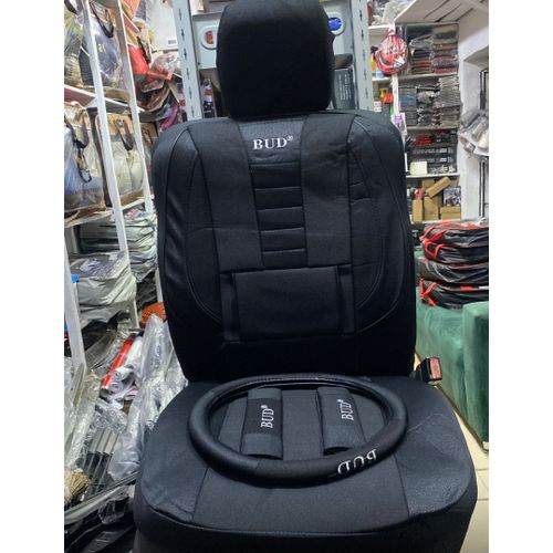 Universal 5 Seater Real Black Leather Seat Cover