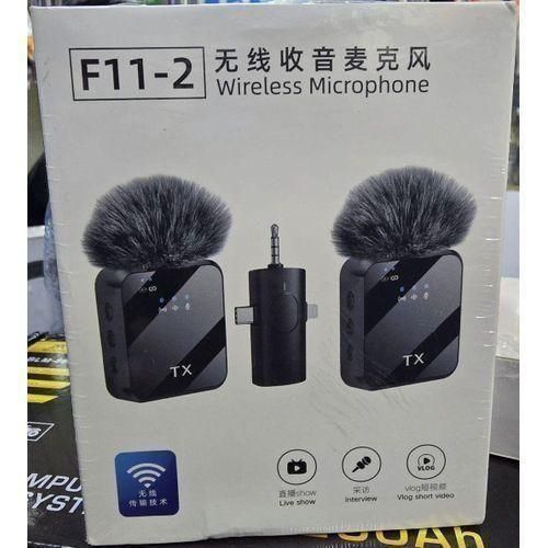 Dual Noise Cancelling Wireless F11-2 Microphone With 3 In 1 Receiver For Android , iPhone, Camera - recording, Livestreaming, YouTube, Tiktok