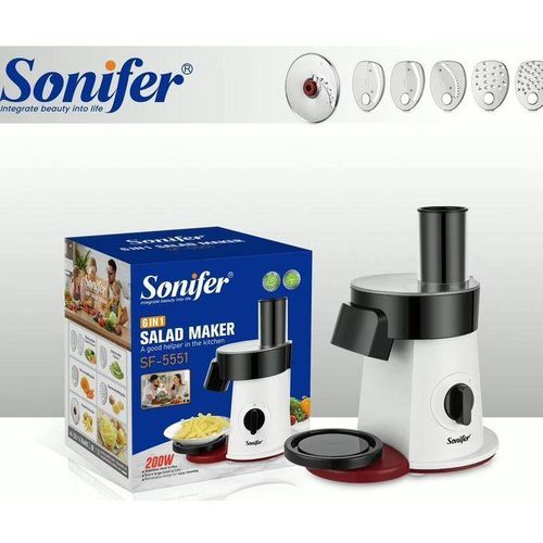 SF-5551 Multi-Purpose 6-in-1 Electric Salad Maker & Vegetable Slicer