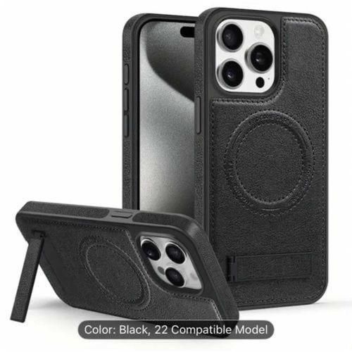 Magnetic For IPhone 13 Pro Max Leather Case With Magsafe & Ring Stand
