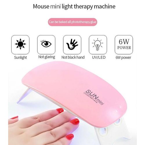 Nail UV lamp Mini Mouse Nail Polish glue baking lamp phototherapy machine - Pink