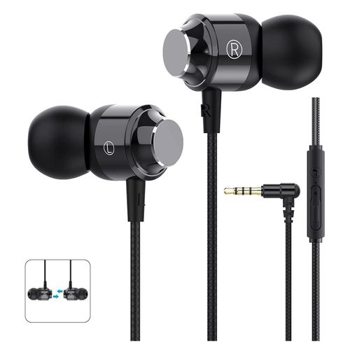 Earphones, Wired In-ear Headphones with Pure Sound and Powerful Bass, Lightweight Wired Earphones with Microphone and Volume Control, Suitable for 3.5MM devices, Mobile phone, tablet, laptop, desktop computer, MP3, etc