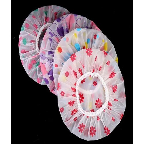 reusable waterproof shower caps designed to protect hair from getting wet during bathing, spas, or beauty treatments