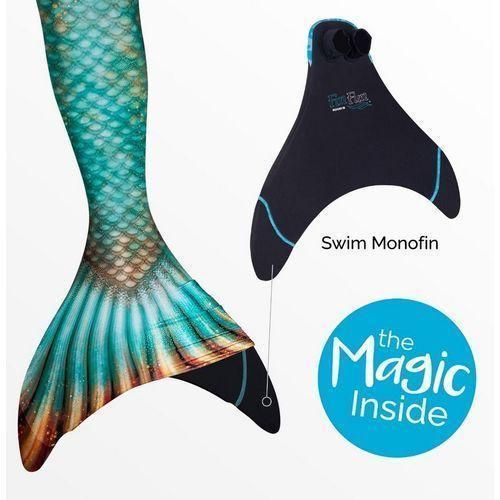 Bronzed Emerald Mermaid Tail Swim Monofin Adult L